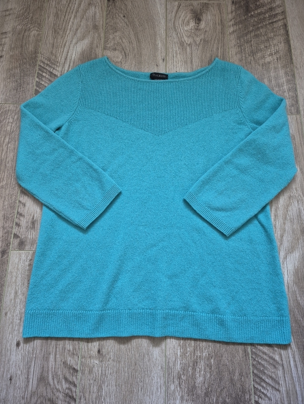 Talbots Women's Quiet Luxury Old Money Blue Cashmere Sweater Size Small - Picture 2 of 6